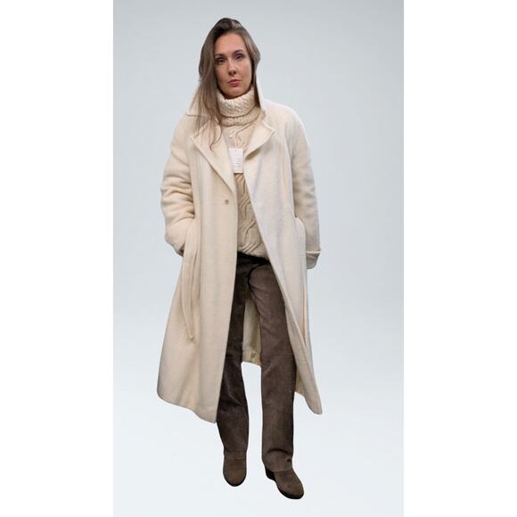 Vintage Windermere Cream 100% Wool Coat, Genuine Fox Collar - Picture 4 of 10